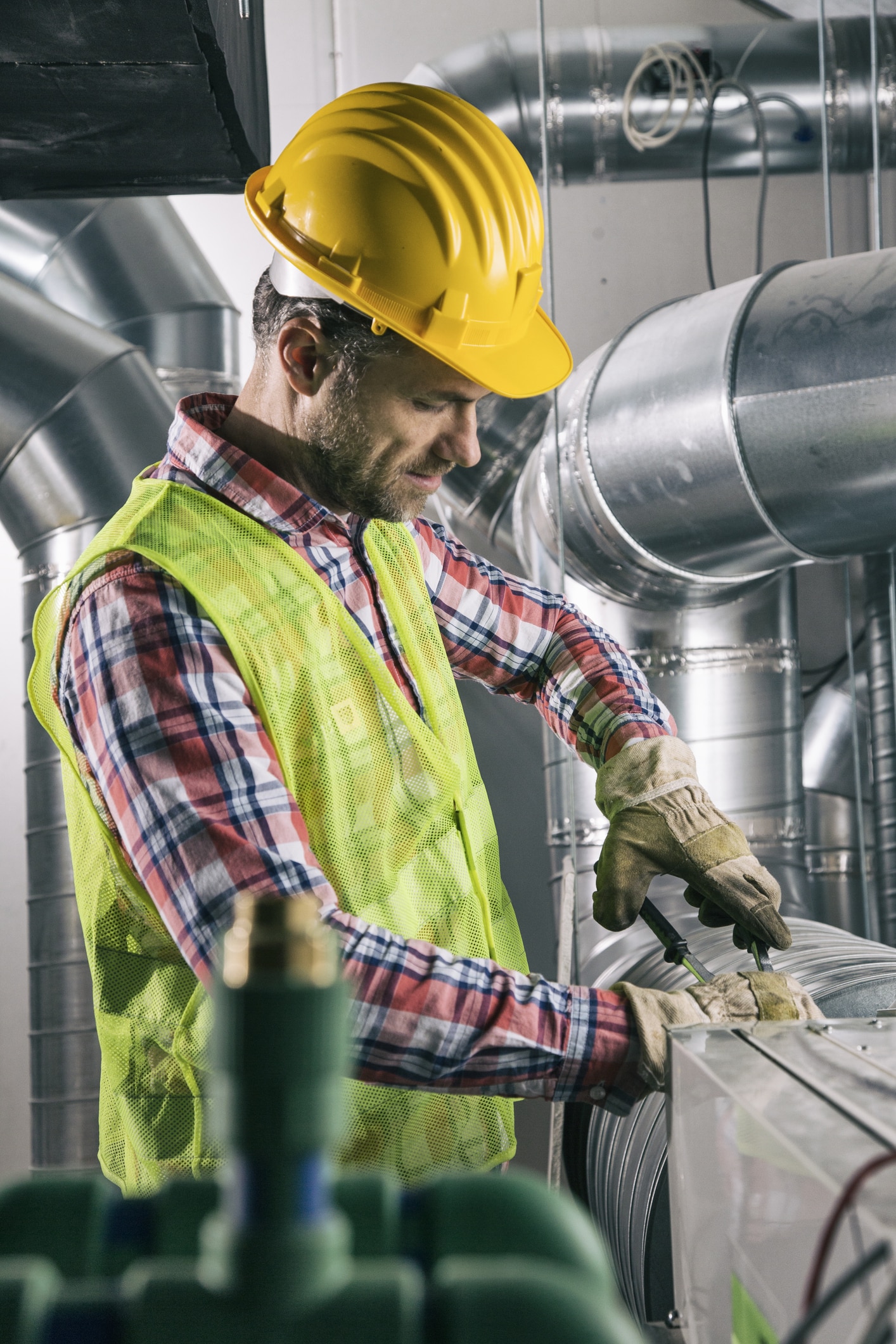 Hvac engineer at work